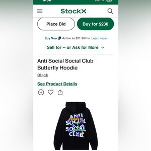 Anti social social club butterfly x dance dance revolution hoodie